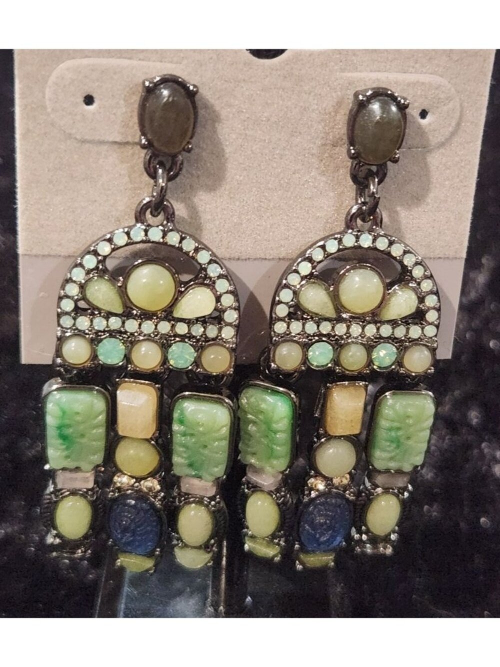 Cabi St. Tropez Natural Stone Multi-Color Chandelier Drop Earrings